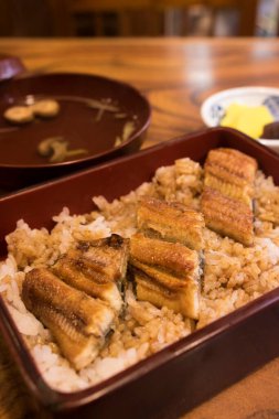 Lezzetli Asya yemekleri. Yakın çekim.