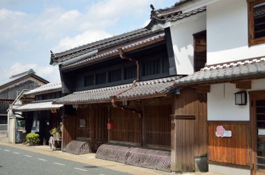 Asya 'daki geleneksel Japon evi manzarası.