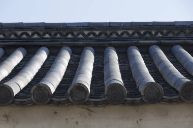 Çatı döşemesi olan geleneksel Japon evi