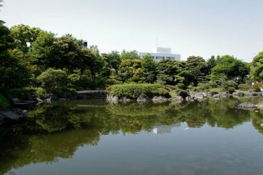 Güzel bir göl manzarası ve Japon bahçesi.                
