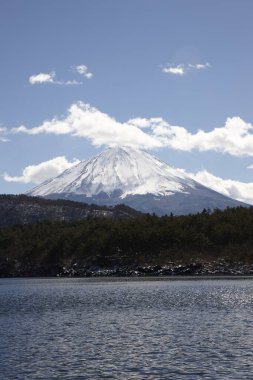 Mt. Fuji ve Kawaguchiko Gölü Japonya.