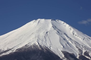Fuji Dağı 'nın Japonya' daki kış dönemi manzarası