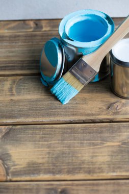 Boyalı boya fırçası, boyama konsepti arka plan