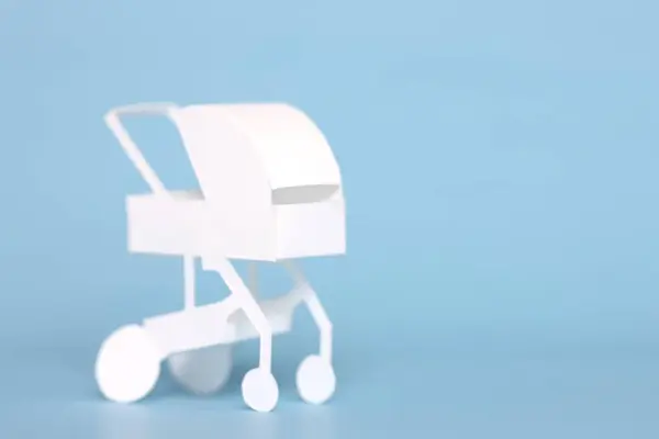 Söt Vitt Papper Baby Barnvagn — Stockfoto
