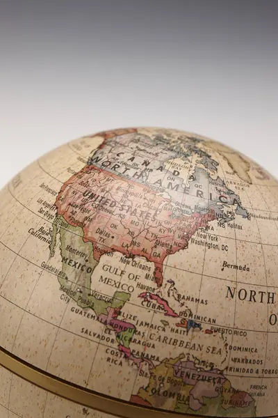 Вінтажний Глобус Світу Сірому Фоні — стокове фото