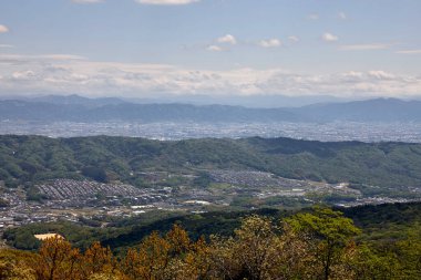 Japonya 'nın güzel köy ve mavi manzarası