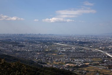 Mt. Dağın zirvesinden manzara. Katanoyama, Katano Şehri, Japonya
