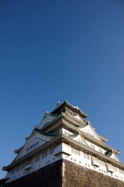 Osaka Kalesi 'nin güzel mimarisi Ana Kule (Osaka Kalesi Müzesi), Japonya