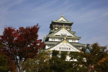 Japonya'da Osaka Kalesi Park görünümünü