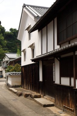 Japon şehrinin eski tarihi mimarisi.