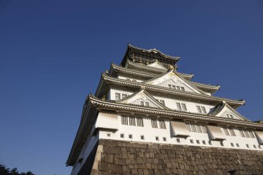 Osaka Kalesi 'nin güzel mimarisi Ana Kule (Osaka Kalesi Müzesi), Japonya