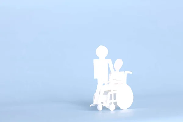Paper Cut Out Man Wheelchair — Stock Photo, Image