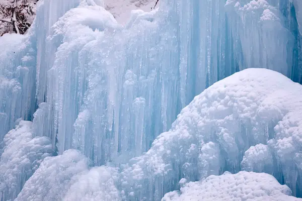 Beautiful View Frozen Waterfall Icicles — Stock Photo, Image