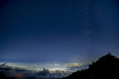 Dağlarda samanyolu, doğa sahnesi