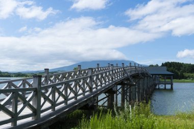 Dağlardaki köprünün güzel manzarası