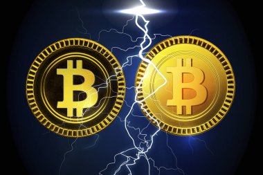 Bozuk paralı kripto para kavramı, mali arka plan 