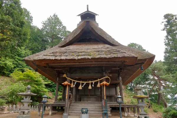 Japoński Stary Tradycyjny Dom Strzechą Dachu — Zdjęcie stockowe