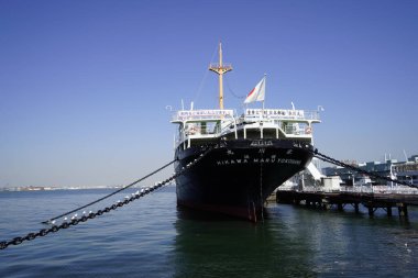 Hikawa Maru, retired Japanese ocean liner that Yokohama Dock Company built for the NYK Line. Launched on 30 September 1929. She is permanently berthed as a museum ship at Yamashita Park, Naka-ku, Yokohama clipart