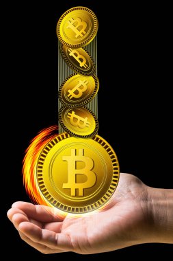 Bitcoin ile kripto para arkaplan görünümü  