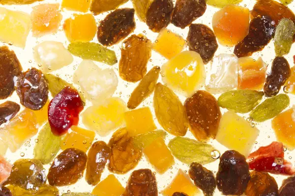 Getrocknete Rosinen Und Früchte Hintergrund — Stockfoto