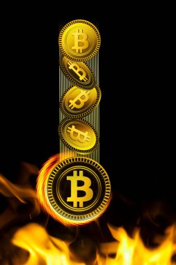 Bitcoin ile kripto para arkaplan görünümü  