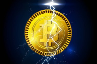 Bozuk paralı kripto para kavramı, mali arka plan 