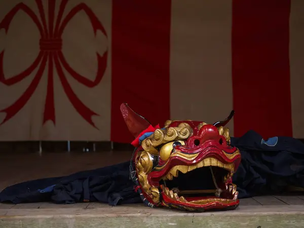 Rood Masker Van Draak Aziatische Cultuur Traditioneel Symbool — Stockfoto