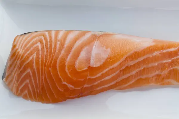 Fresh Salmon White Background — Stock Photo, Image