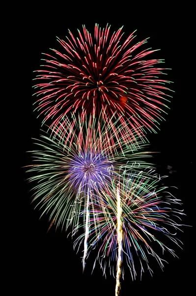 Colorful Fireworks Night Sky Stock Image