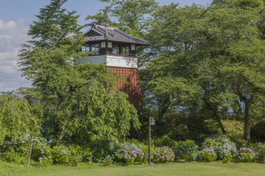 Tapınağın manzarası, Japonya 'nın güzel mimarisi.