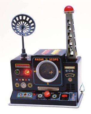 Beyaz arkaplanda eski radar figürü