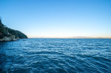 beautiful seascape with mountains and sea