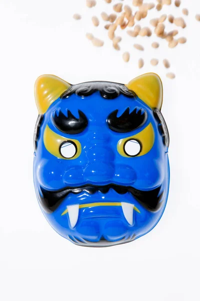 Kinesisk Blå Katt Mask Isolerad Vit Bakgrund — Stockfoto