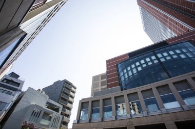 Modern şehir manzarası arka plan görüntüsü, şehir konsepti, Tokyo, Japonya