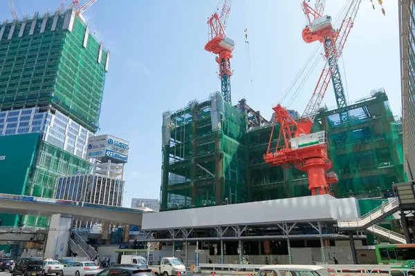 Építési Telek Utcán Tokió Japán — Stock Fotó