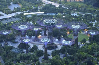 Gece güzel şehir manzarası, Singapur 
