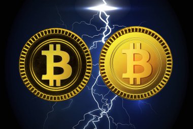 Bozuk paralı kripto para kavramı, mali arka plan 