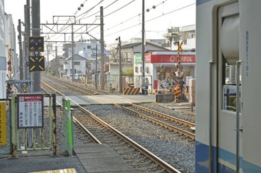 Tren istasyonu arkaplan görünümünde tren 