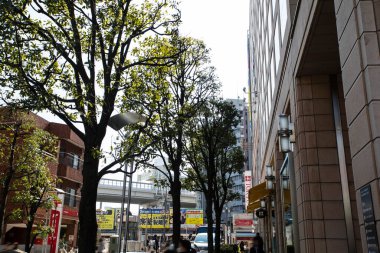 Modern şehir manzarası arka plan görüntüsü, şehir konsepti, Tokyo, Japonya