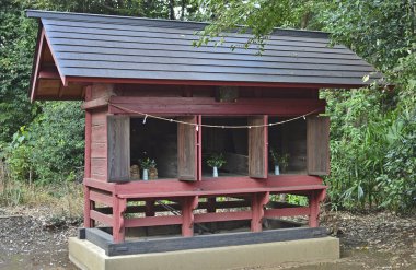 Bir Shinto tapınağı ve bir Budist tapınağı.