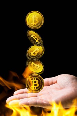 Bitcoin ile kripto para arkaplan görünümü  