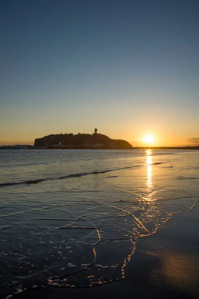 Magnifique Coucher Soleil Sur Océan Paysage Marin Romantique Avec Lumière — Photo