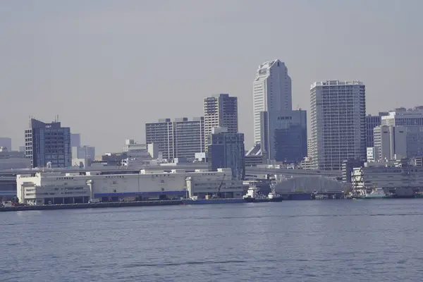 Modern Stadsarkitektur Tokyo Japan Skyline Och Flod Solig Dag — Stockfoto