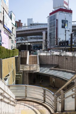 Modern şehir manzarası arka plan görüntüsü, şehir konsepti, Tokyo, Japonya