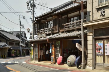 Japonya 'da geleneksel ahşap ev. Eski mimari