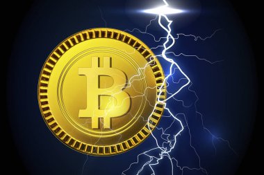 Bozuk paralı kripto para kavramı, mali arka plan 