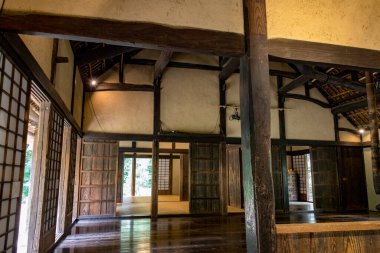 japanese traditional house with wooden door