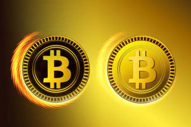 Bitcoin ile kripto para arkaplan görünümü  