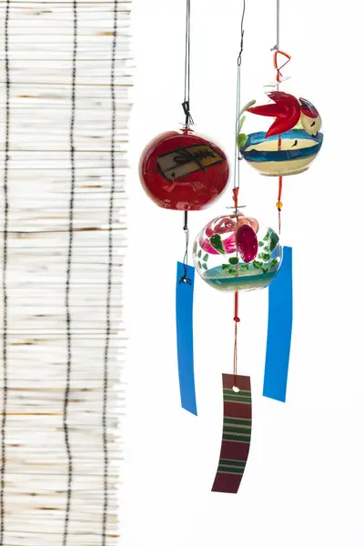 Accrochage Coloré Carillons Éoliens Dans Style Japonais — Photo