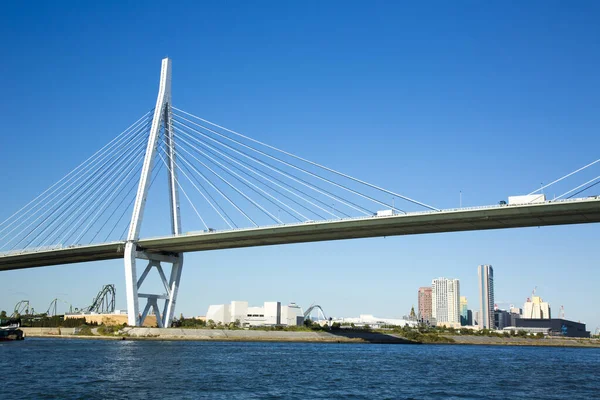 Puente Tempozan Fondo Cielo Azul Osaka Japón —  Fotos de Stock